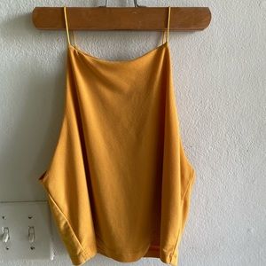 Cropped Halter Yellow Top